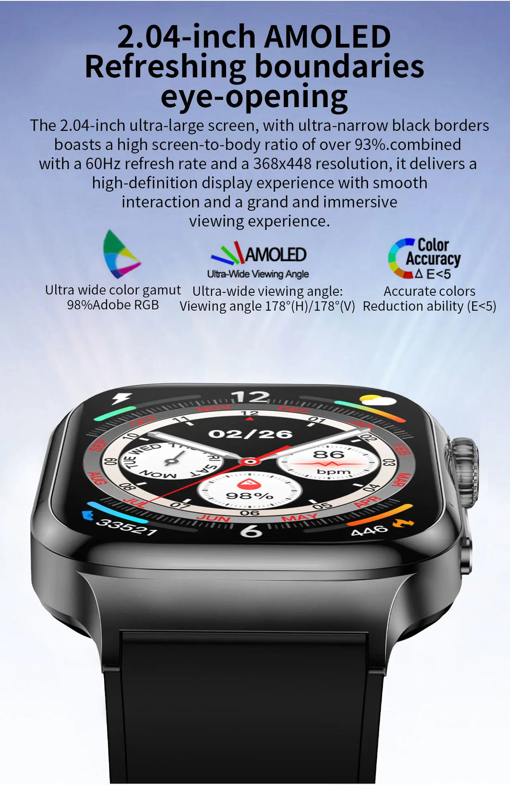 2026 New Hospital Level Health Smart Watch Body Fat ECG Blood oxygen BP Health AMOLED Screen HD Call Sport Smart Watches For Man