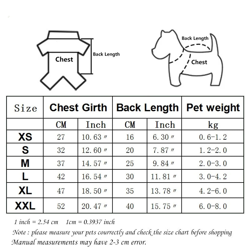 Size chart for Mom Loves Me red dog hoodie, showing chest and back length measurements for small dogs and puppies.