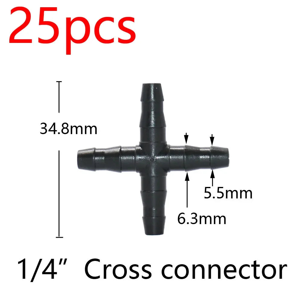 Garden Hose Connectors Barbed Tee Elbow Cross End Plug Coupling WDrip Irrigation System Atering Fitting For 3/5 4/7mm Hsse 2027
