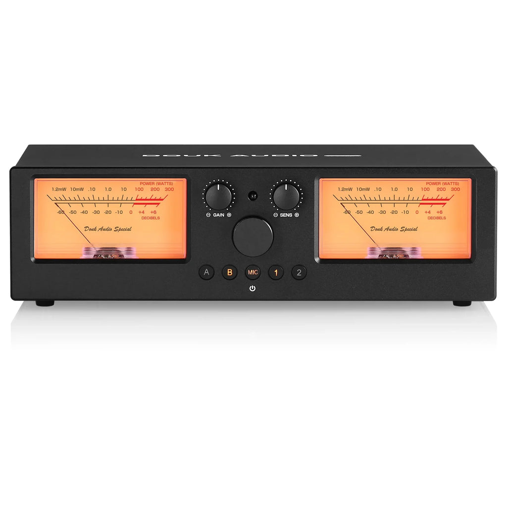 Amplifier Speaker Selector Switcher 2-In-2-Out with Analog VU Meter Tidesmit