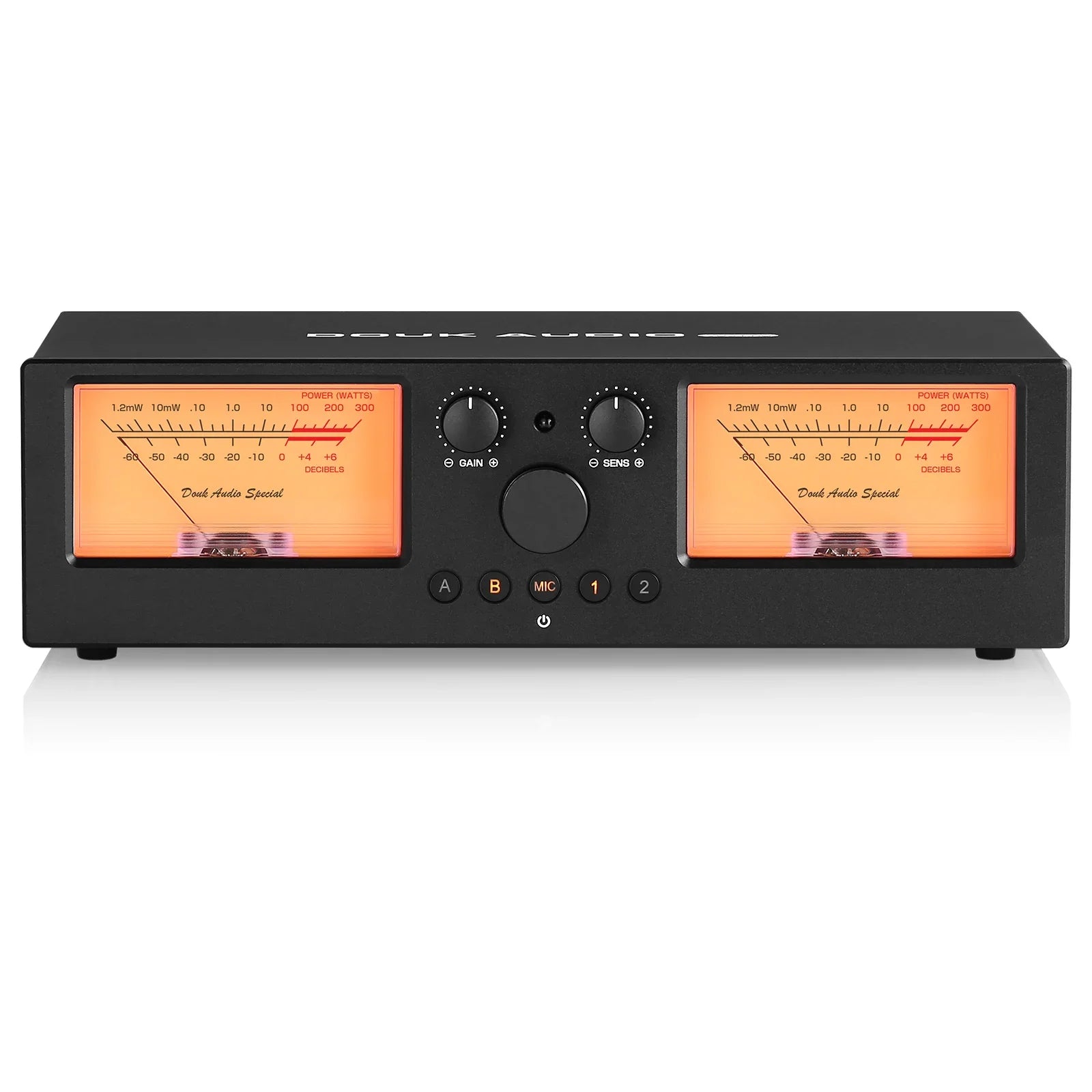 Amplifier Speaker Selector Switcher 2-In-2-Out with Analog VU Meter Tidesmit