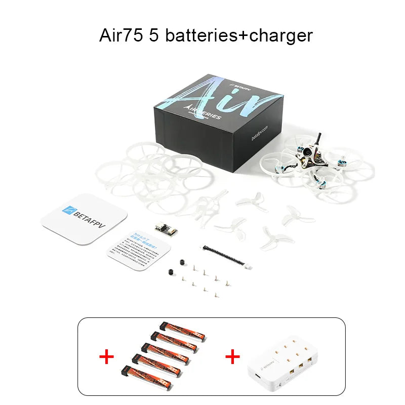 BETAFPV Air75 Brushless Whoop Drone | Lightweight FPV Performance Air75 5 batteries1C Tidesmit