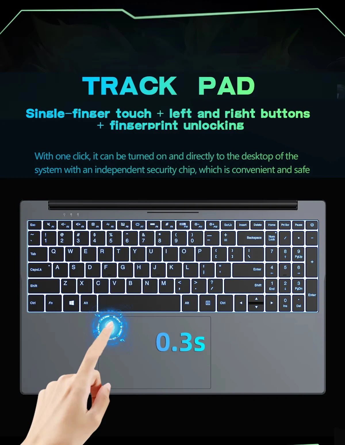 15.6 inch Fingerprint Unlock Laptop Intel Core i9 10980HK laptop windows 11 game laptops  16GB RAM 1TB SSD computer Backlight