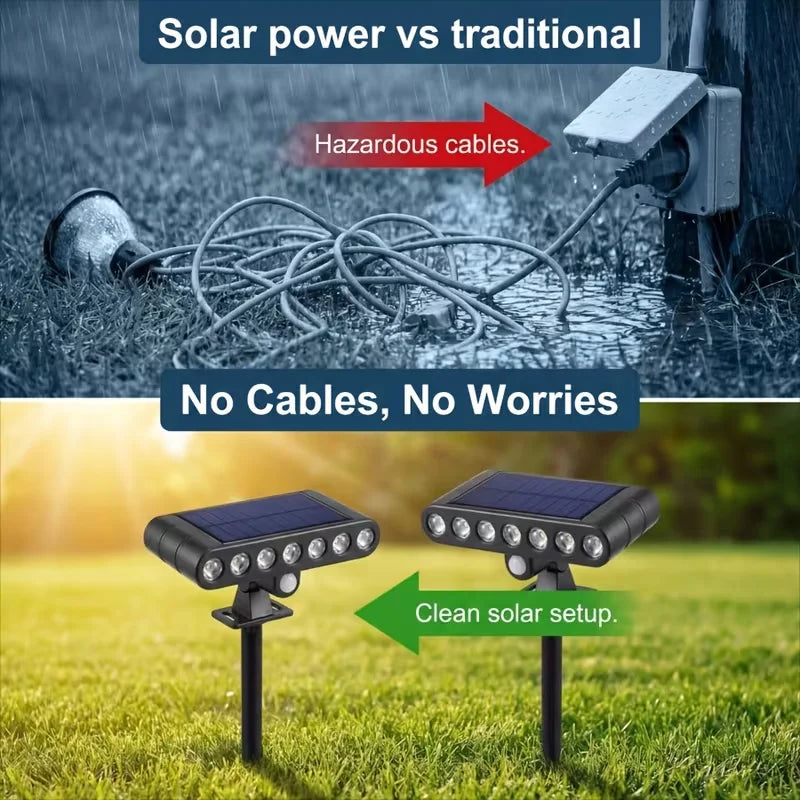 1/3 Pcs Solar Outdoor Spotlights Lawn Flag Lights Landscape LED Ground Lights Suitable For Gardens Trees And Courtyards Pathway