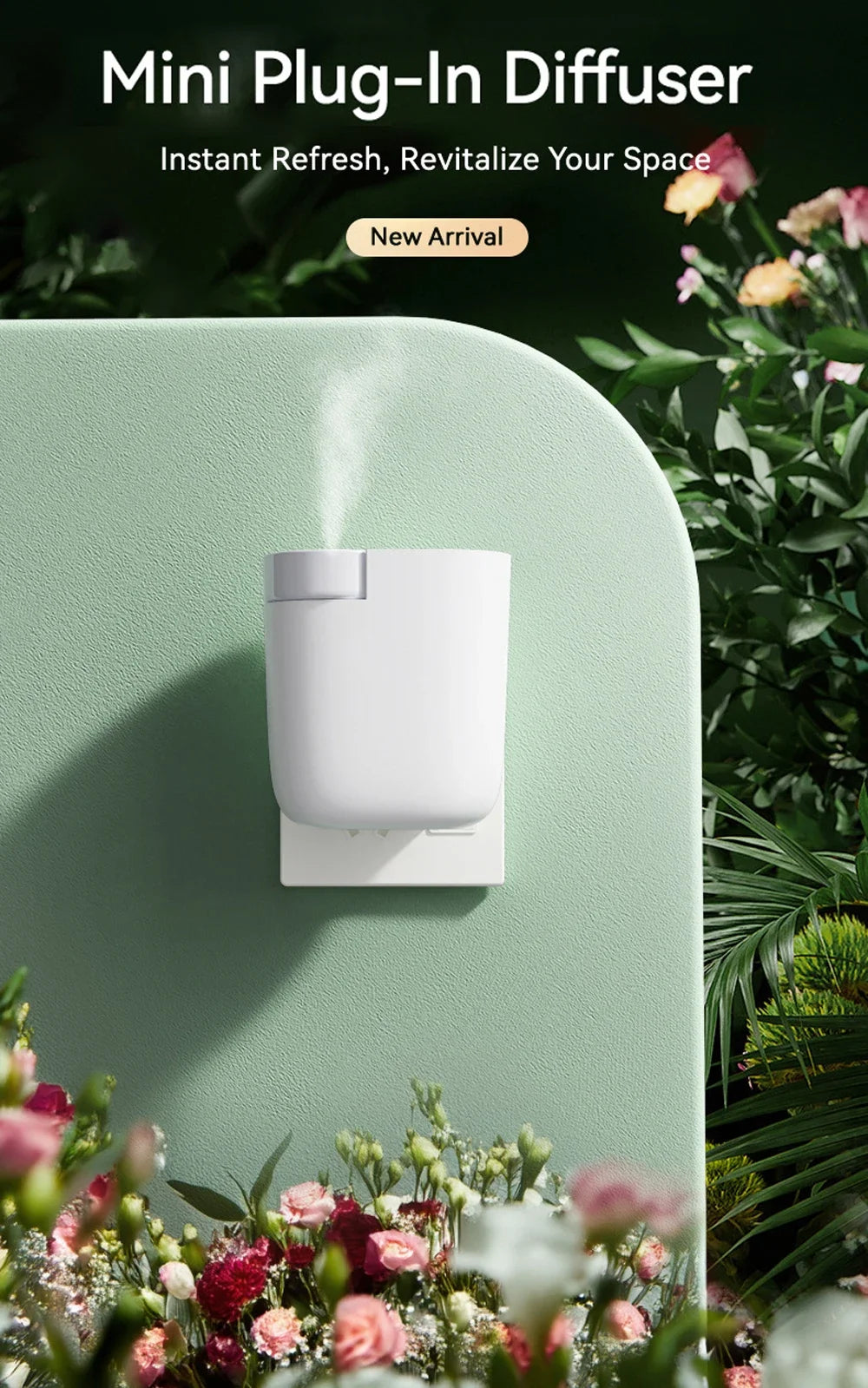 Smart Bluetooth Wall Plug in Waterless Essential Oil Aroma Diffuser Air Freshener Bluetooth Aromatherapy Nebulizer Diffuser