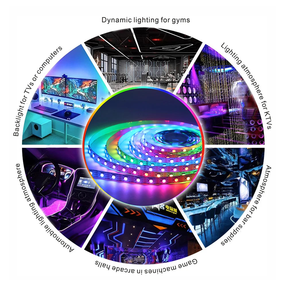5m/roll WS2815 DC12V (WS2813/WS2812B) RGB LED Pixels Strip Light Individually Addressable LED Dual-Signal 30/60/144 Pixels/Led/m