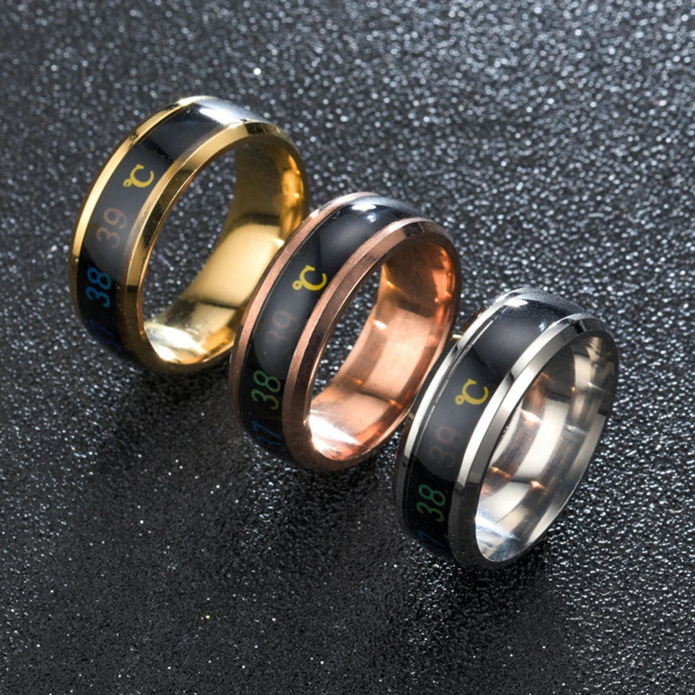 Temperature Sensitive Smart Health Ring - Stainless Steel Biometric Tracker Tidesmit