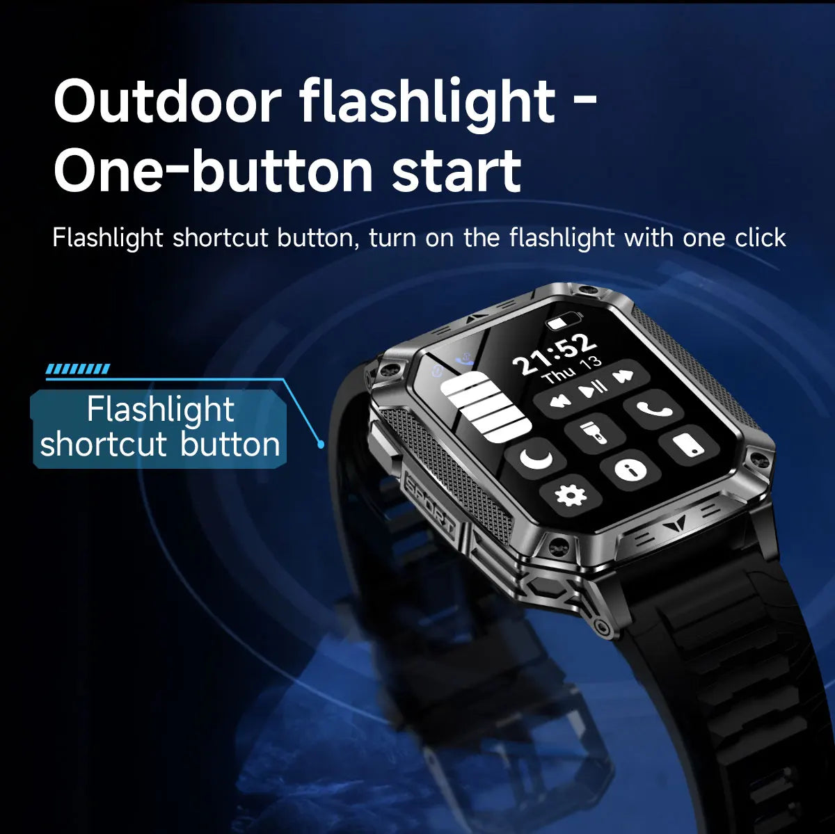 YLL-AK86 Outdoor Sport for Smart Watch Fitness Tracker Sleep Tracker IP67 AMOLED Screen Heart Rate Monitor Magnetic Charging