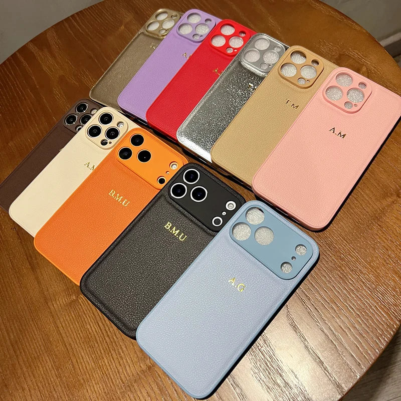Personalized Leather iPhone Case - Shock-Absorbing Monogram Cover Tidesmit