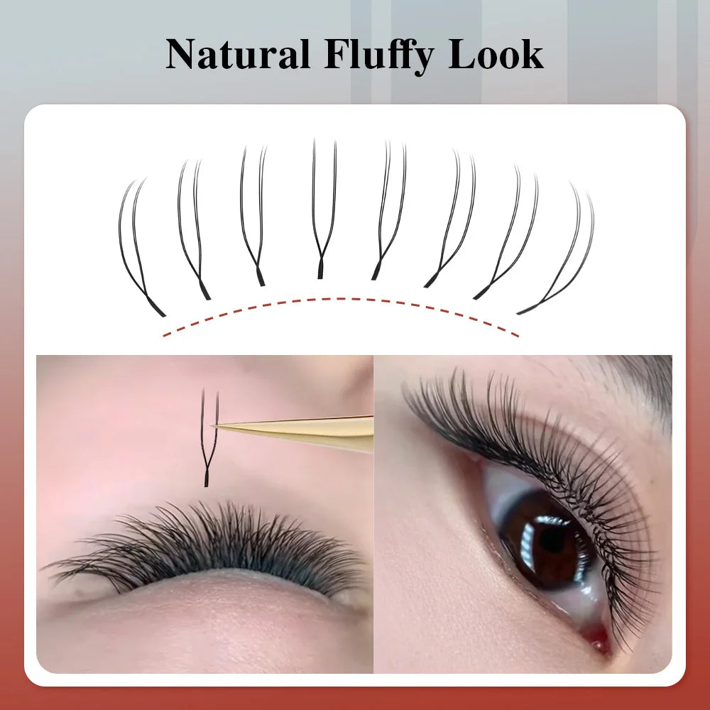 NAGARAKU U Shape YY Lashes Extensions Natural Soft 2D UU Lashes Premium Mink Brazilian Cilios False Eyelashes Tidesmit