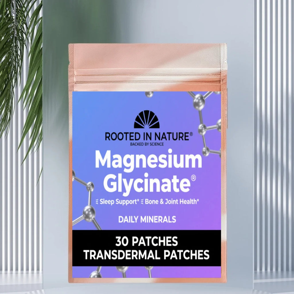 30 Patches Magnesium Glycinate Transdermal Patches For Brain Health, Bone Health, Energy