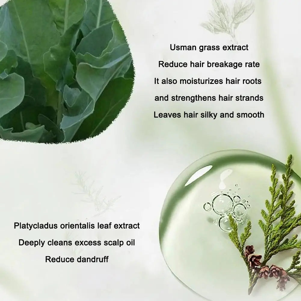 Usman Grass Shampoo Soap Strengthen Hair Root Growth Shampoo Bar Natural Herbal Platycladus Shampoo Soap Hair Care