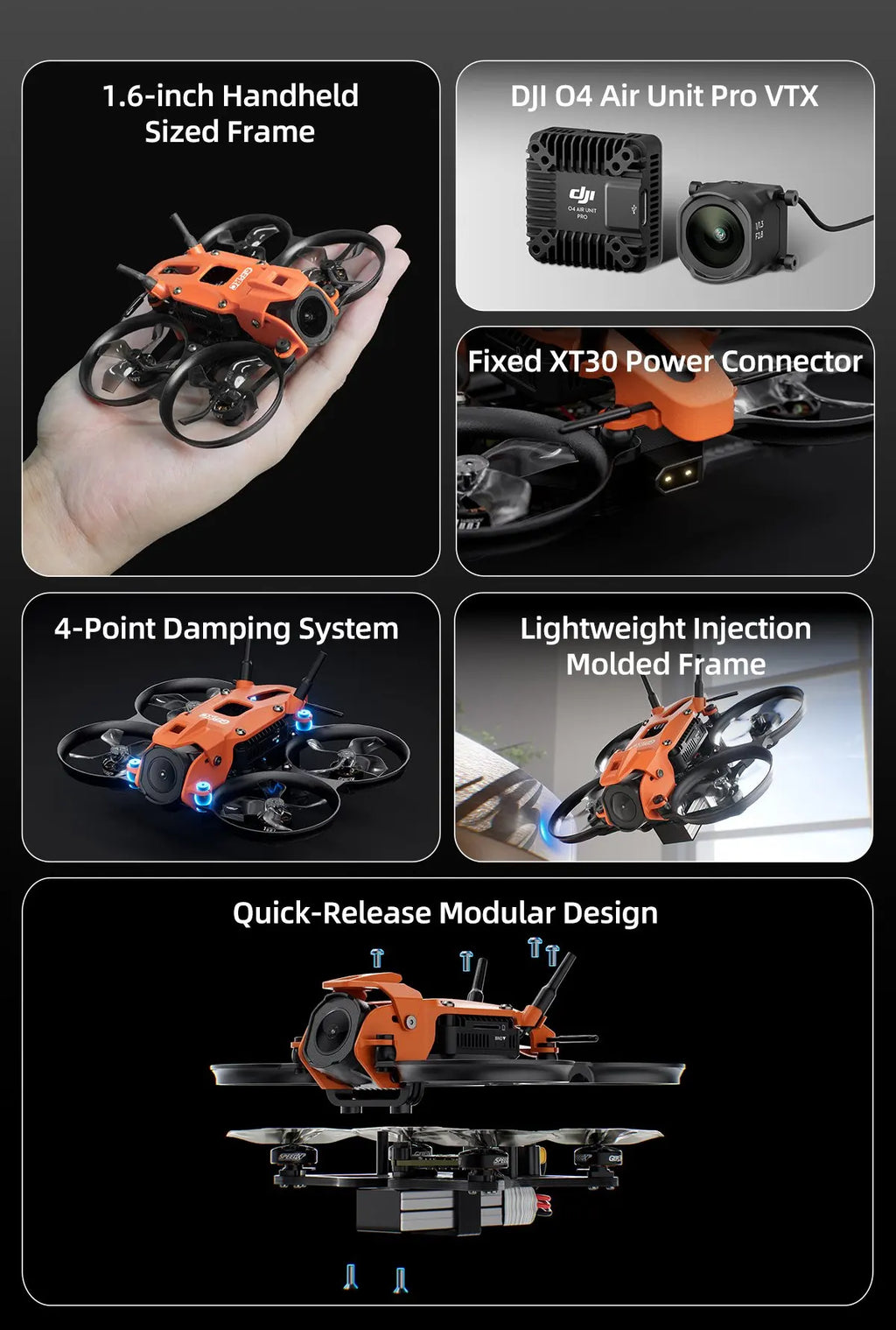 DarkStar16 O4 Pro FPV Camera Drone - 2S Quadcopter with ELRS 2.4G Tidesmit