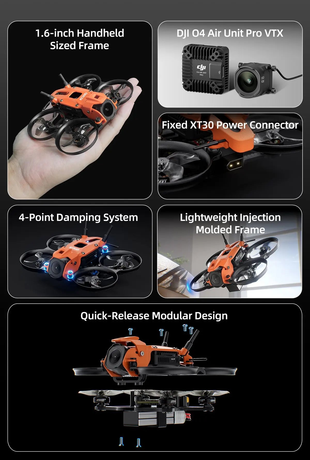 DarkStar16 O4 Pro FPV Camera Drone - 2S Quadcopter with ELRS 2.4G Tidesmit