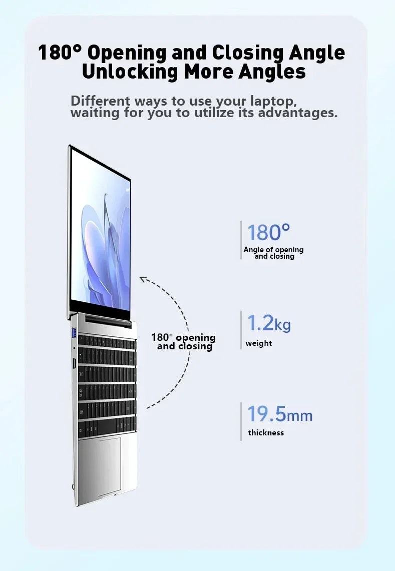 15.6 Inch Intel N3700 NEW Laptop 16GB RAM 2TB SSD Windows 11 Ultra Slim Notebook Gamer 1920x1080 Office Study PC Max Ultra Plus