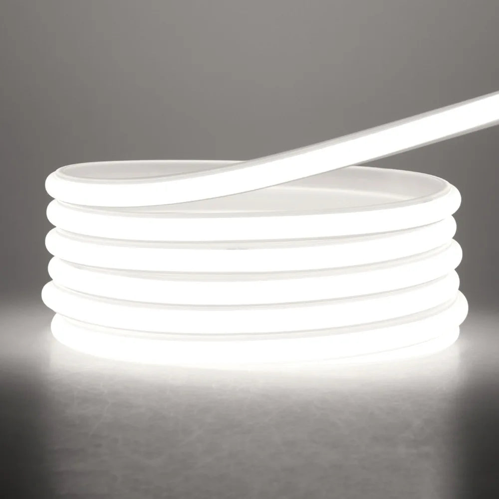 220V COB LED Neon Strip Light with Dimmer Switch Power Kit 288LED High Density Linear Lighting Waterproof Flexible Silicone Lamp