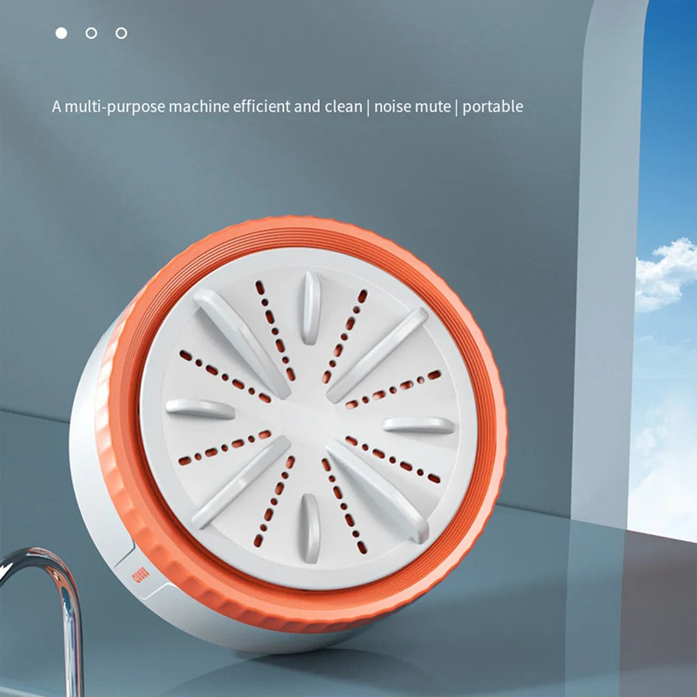 Tidesmit portable ultrasonic mini washing machine and fruit dishwasher showing compact USB turbo cleaning design