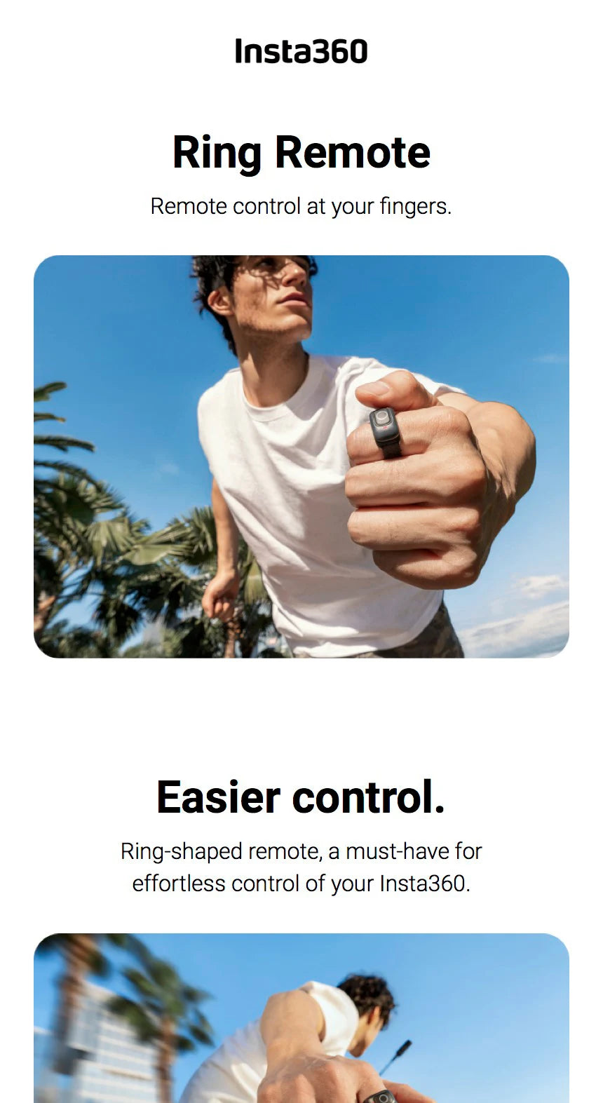 Insta360 Ring Remote Control for X4 and Ace Pro 2 | 20m Range Tidesmit