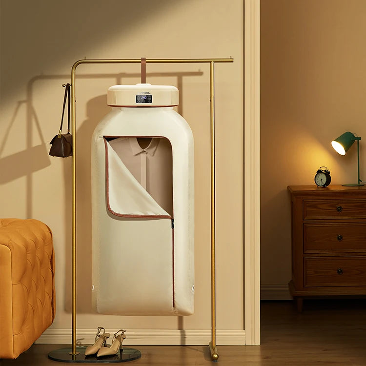 Tidesmit compact portable electric mini steam clothes dryer showing smart touch control and UV PTC drying features