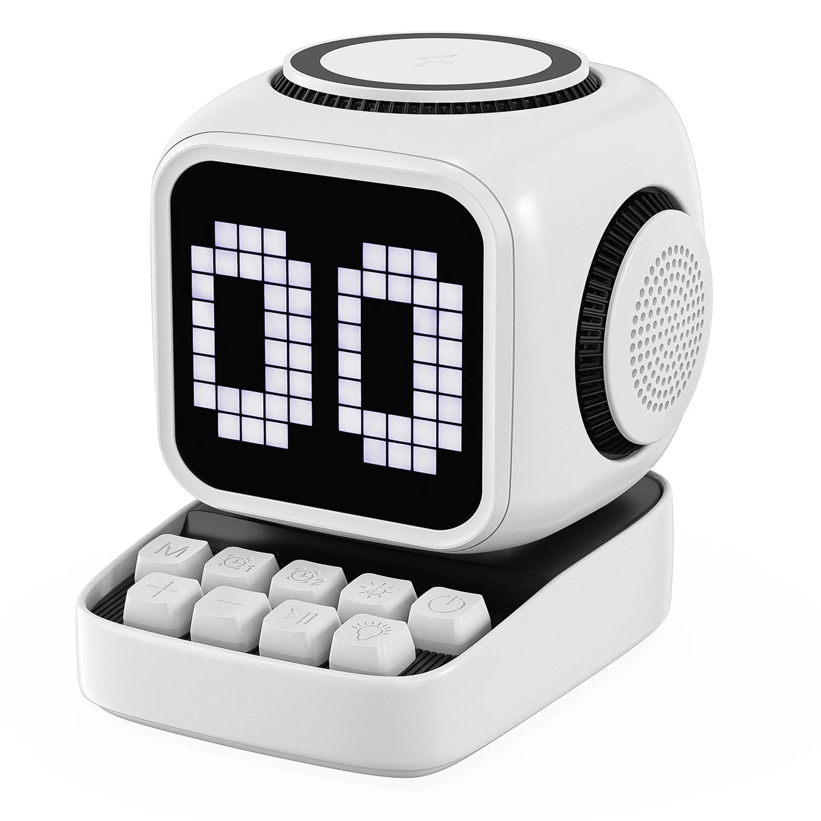 Portable Bluetooth Speaker with 15W Wireless Charger and LED Clock Tidesmit