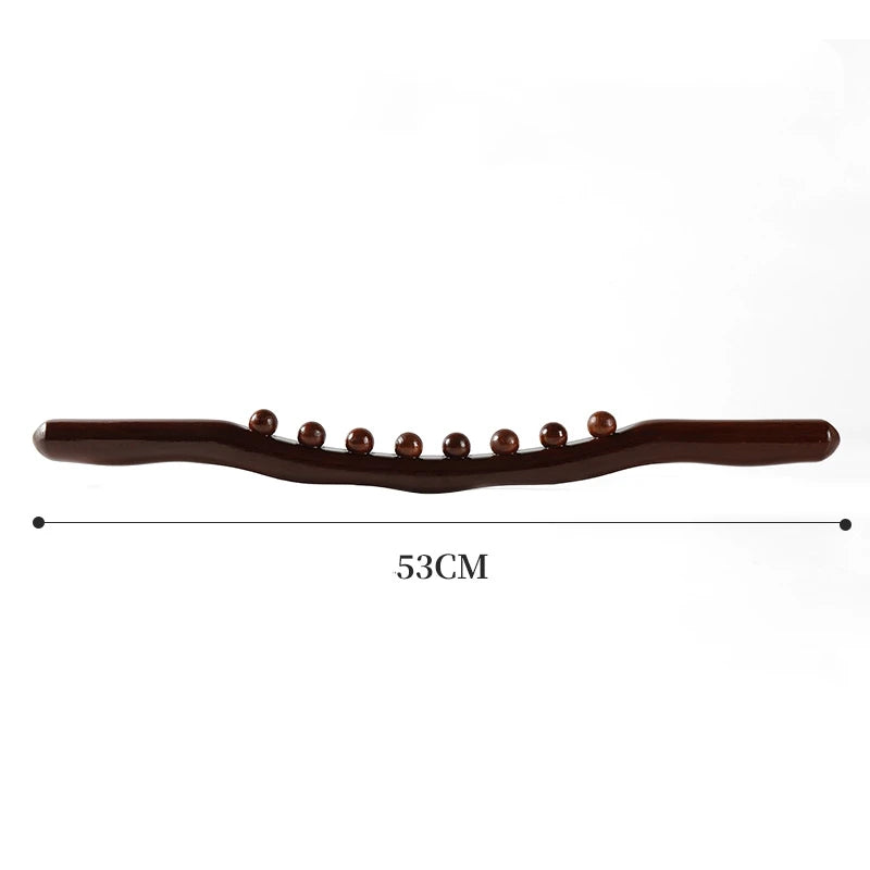 Massage Stick for Back Therapy | Wooden Gua Sha Muscle Relief Roller Massage Roller carbonized 8 beads China Mainland