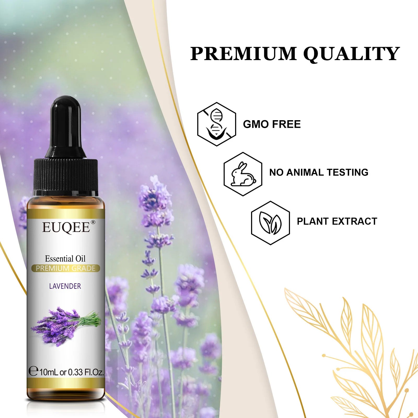 EUQEE Fragrance Essential Oil 10ml Floral Series Lavender Manuka Vanilla Rose Ylang Ylang Jasmine Geranium Chamomile Neroli Oil