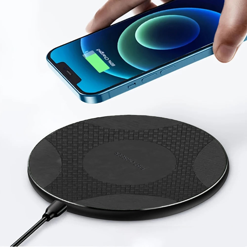 Fast Wireless Charger Pad - Qi Certified for iPhone and Samsung Tidesmit
