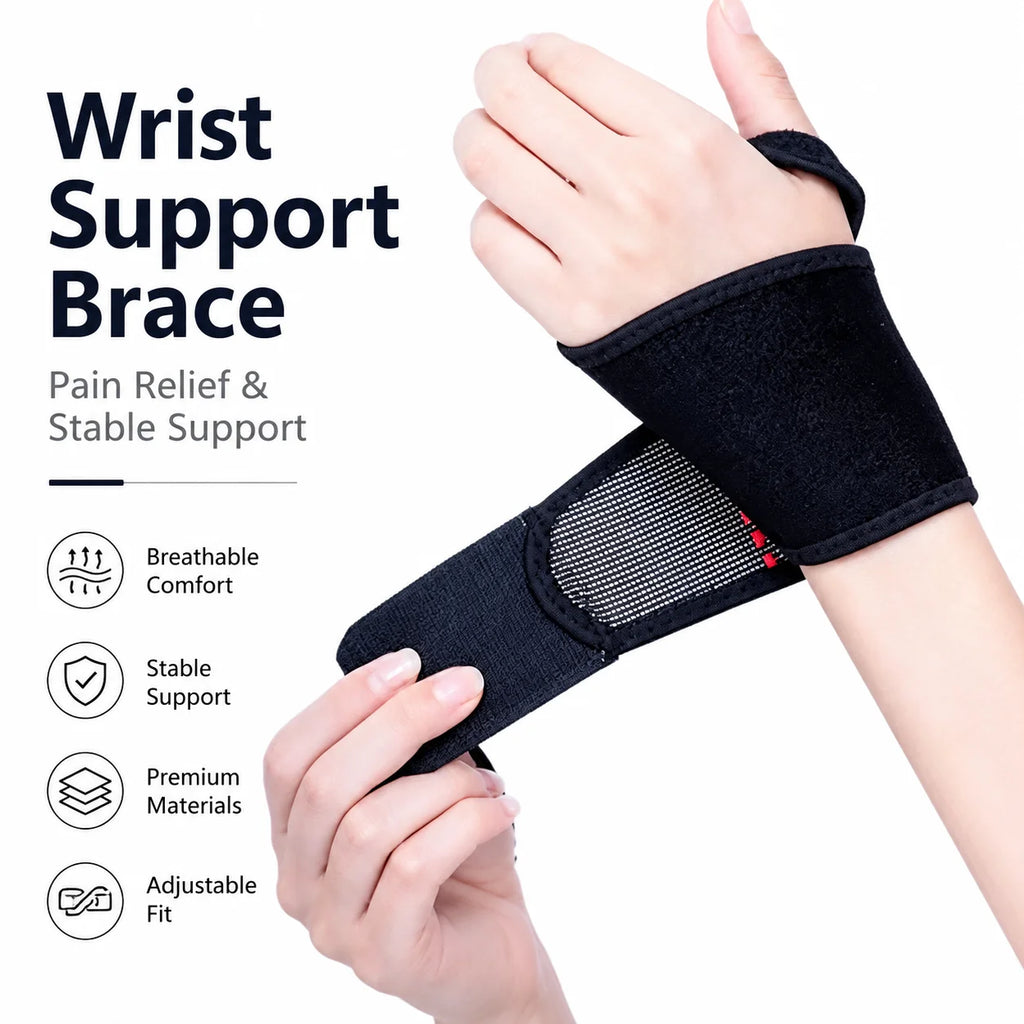 Adjustable Breathable Wrist Brace Warm Sports Wrist Support Wrap Pain Relief Wrist Guard for Men Women Daily Fitness Workout