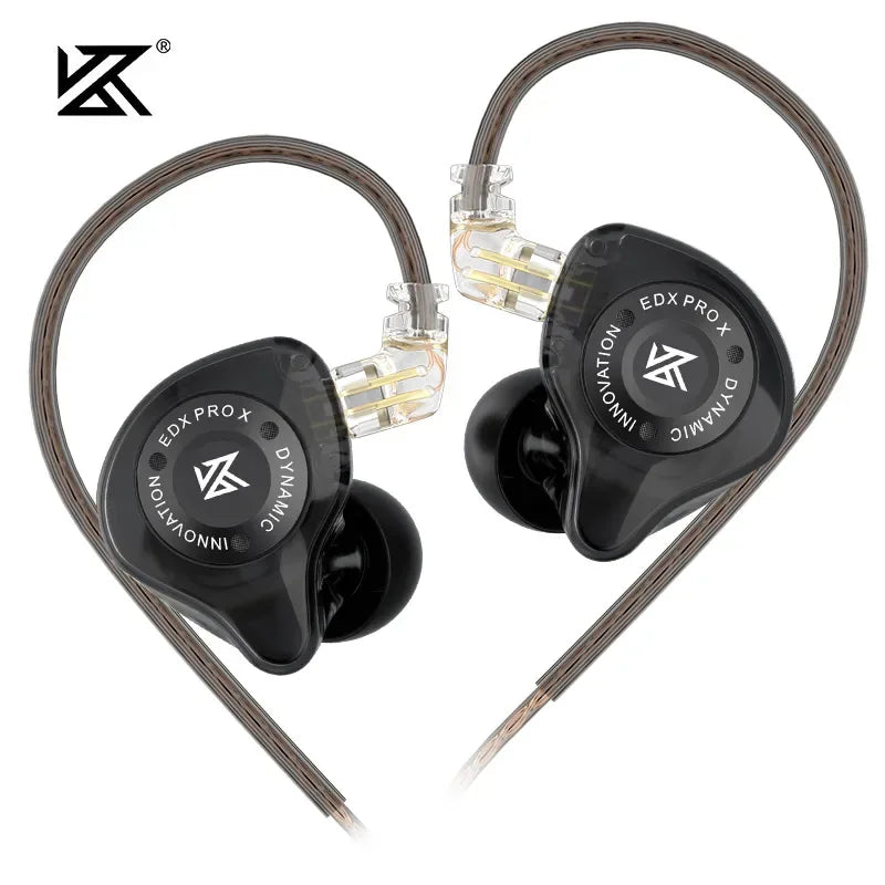 KZ EDX Pro X In-Ear Monitors | Dynamic Bass HiFi Earbuds | Tidesmit EDXpro X Black NOMIC Tidesmit