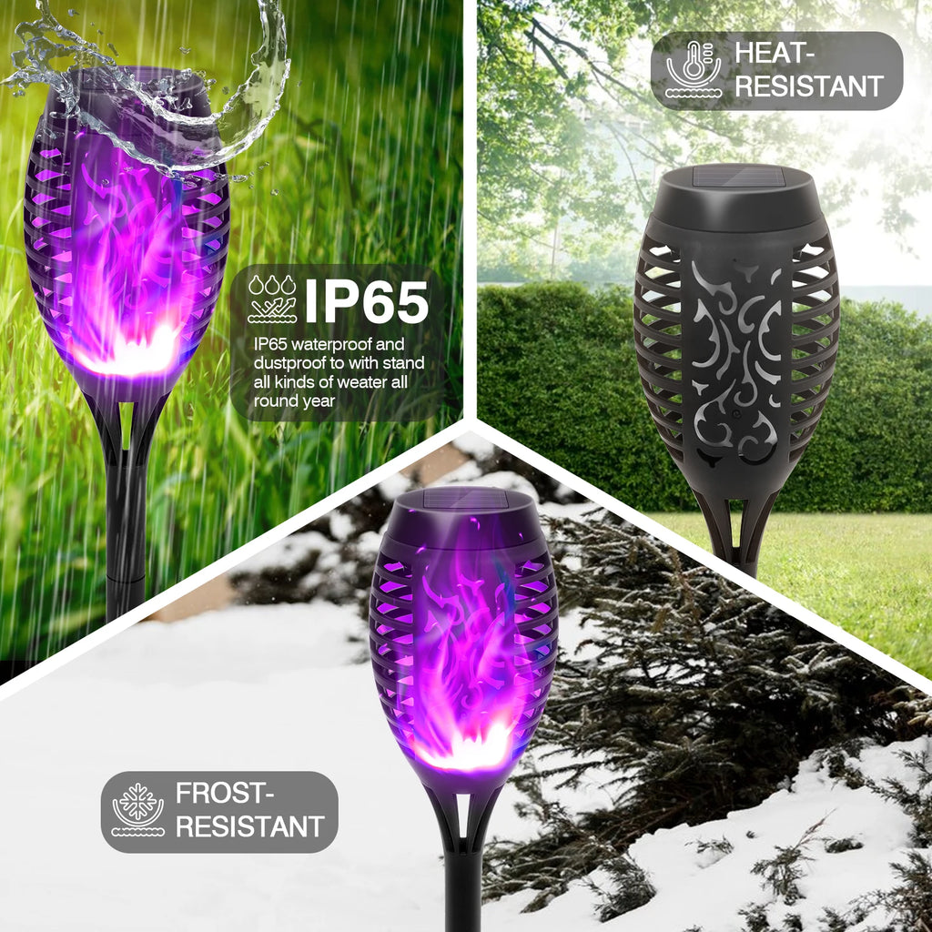 12LED Solar Flame Torch Lights Flickering Waterproof Garden Decoration Outdoor For Lawn Path Yard Patio Floor Lamps