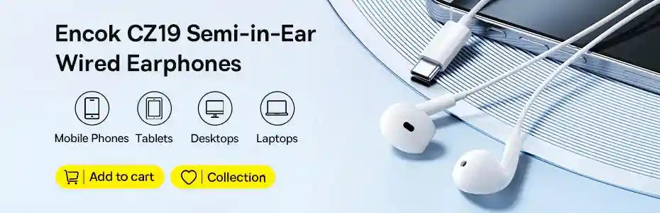 USB-C Wired Earbuds with Mic – White Noise Isolating In-Ear Headphones Tidesmit