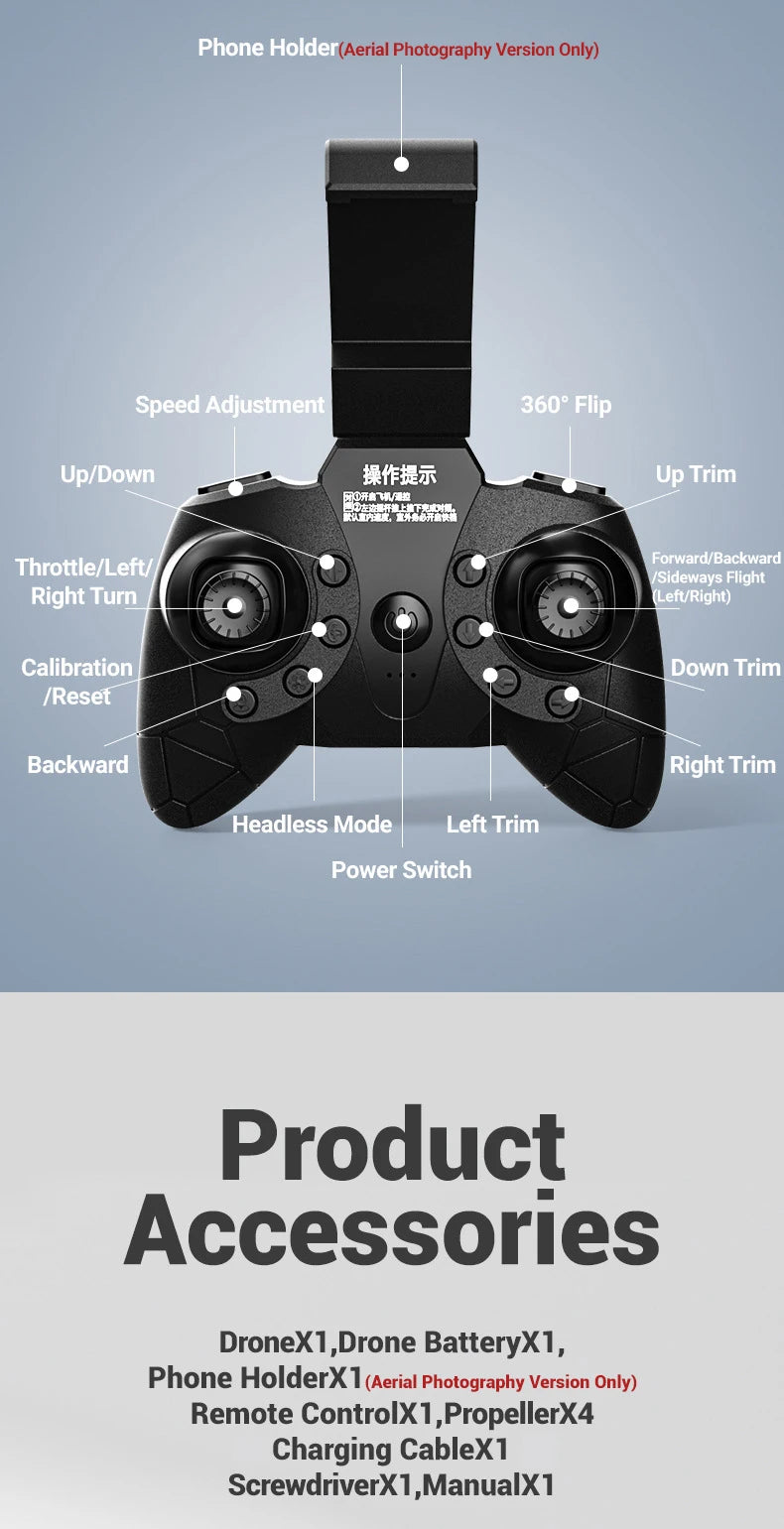 Mini Camera Drone with HD Optics - Foldable Beginner Quadcopter Tidesmit
