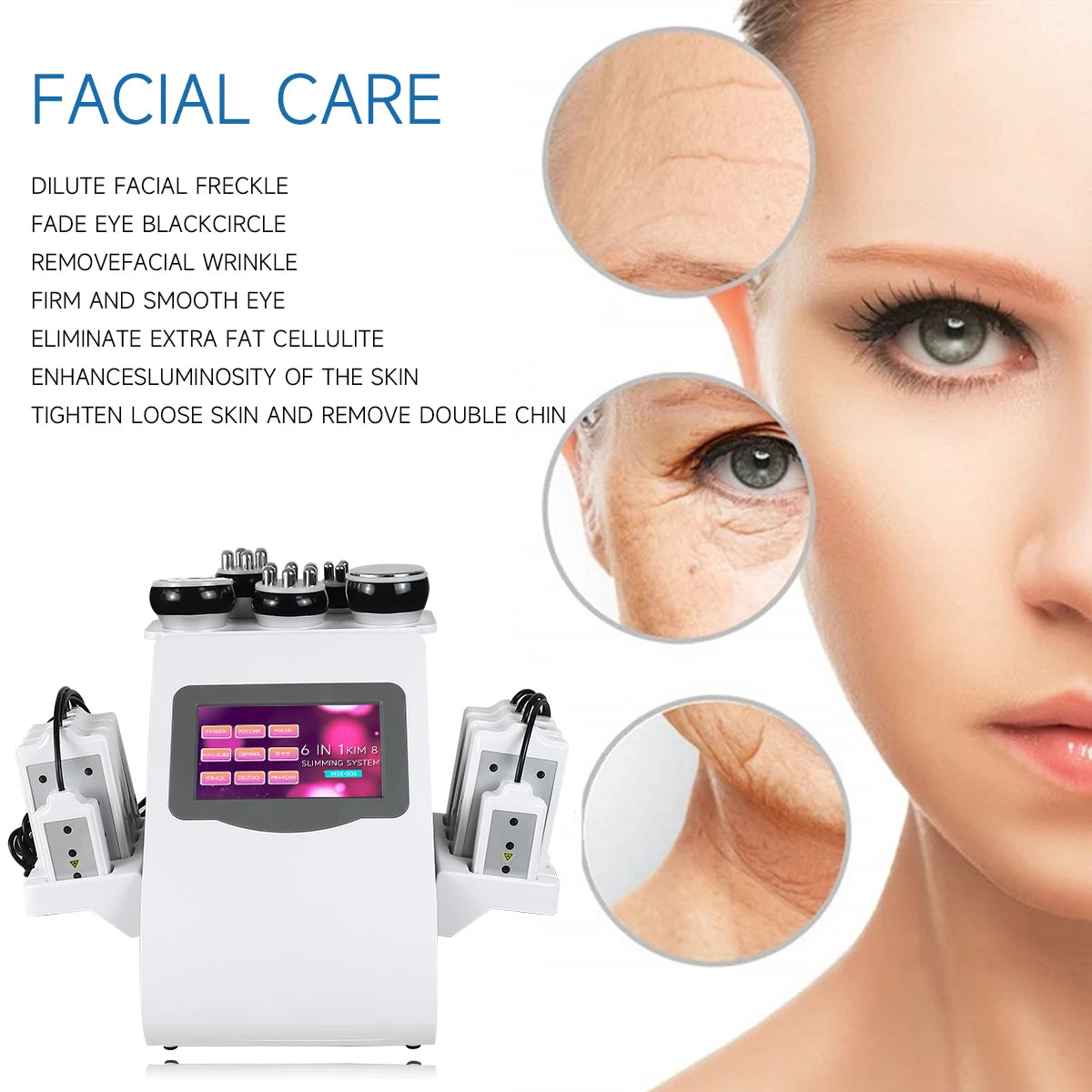 Ultrasonic Cavitation Machine 6-in-1 Body Slimming Device Body Shaping Massage Equipment Tidesmit