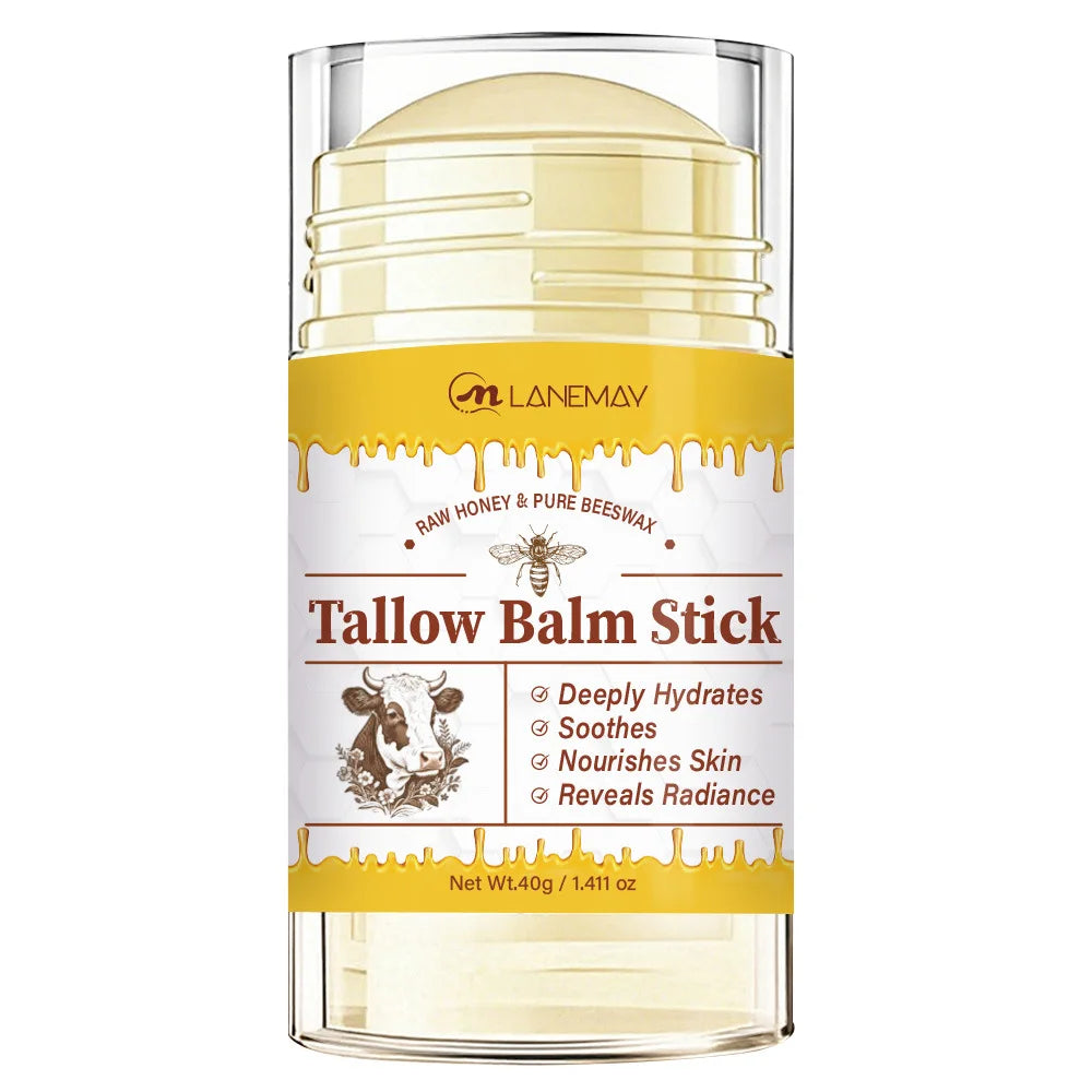 Multipurpose Tallow Balm Stick with Grass-Fed Beef Tallow & Raw Honey | Deeply Hydrates, Soothes & Nourishes Dry Skin 40g