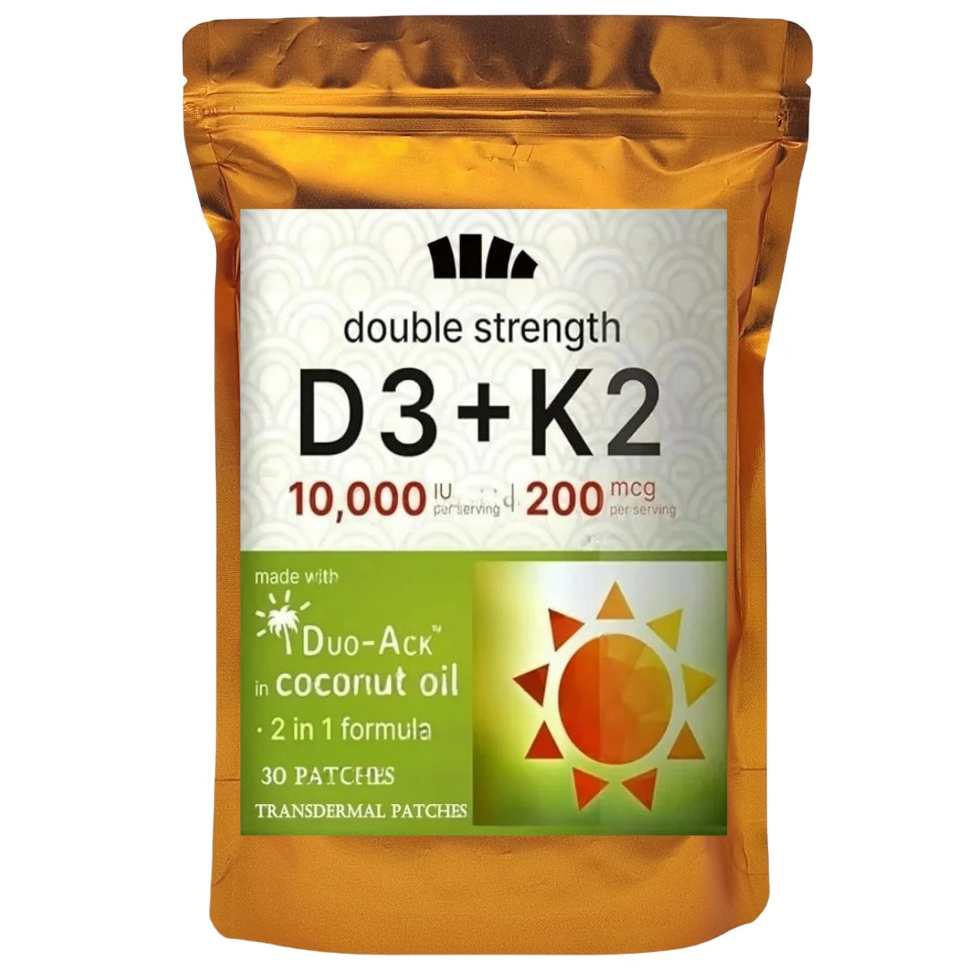 Tidesmit Vitamin D3 & K2 transdermal patches for bone health, muscle support, and immune health (30 patches)