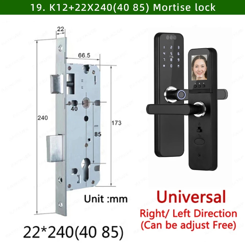 CDOK K12 Tuya WiFi smart door lock, remote unlocking, with cat-eye camera and face unlocking
