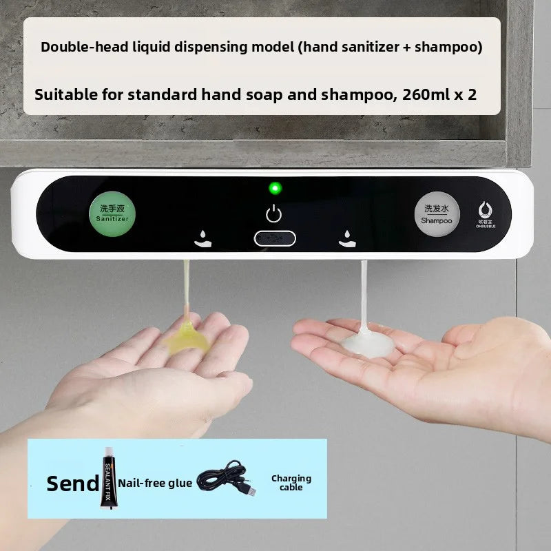 OHBUBBLE mirror cabinet under-sensor wall-mounted hidden double-head soap dispenser automatic sensor hand wash machine