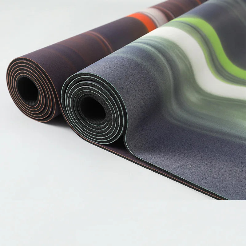 Coconut Shell Matte PU Flow Pattern Contrasting Natural Rubber Yoga Mat, Sweat Absorption and Non-Slip, Fitness Dance Home Mat