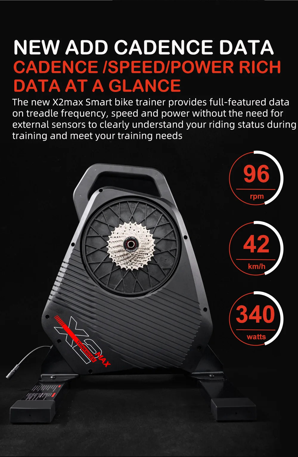 Smart Bike Trainer X2Max with Precision Power Meter for Road and MTB Tidesmit
