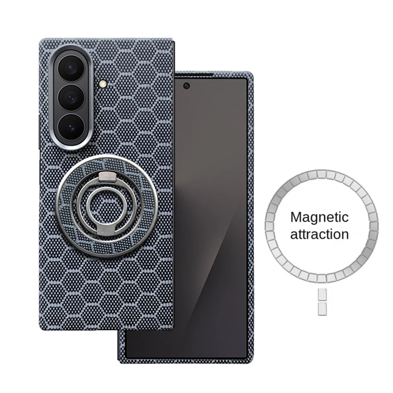 Samsung Galaxy Z Fold 7 Aramid Fiber Case - Slim Magnetic Protection Honeycomb and Holder Tidesmit