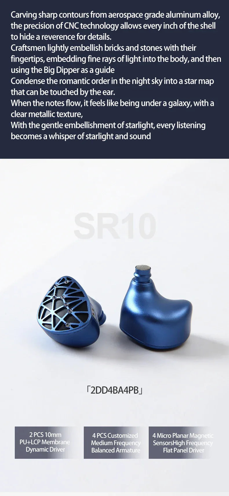 Sound Rhyme SR10 10-Driver Hybrid HiFi Wired IEMs by Tidesmit Tidesmit