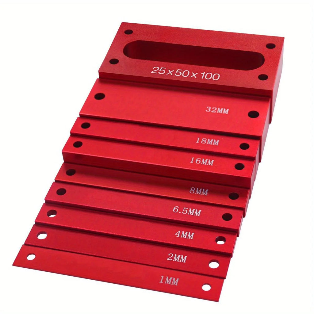 9Pcs Metric Setup Blocks Height Gauge Set - Precision Setup Bar Blocks W/ Size Markings - Stackable Woodworking Measuring Bars