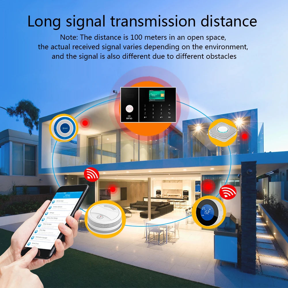 Smart Home Alarm System WiFi GSM with Tuya App Control - EU Plug Tidesmit