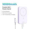 Tidesmit 10000mAh Magnetic Power Bank with Fast Charging Stand Purple 10000mAh Tidesmit