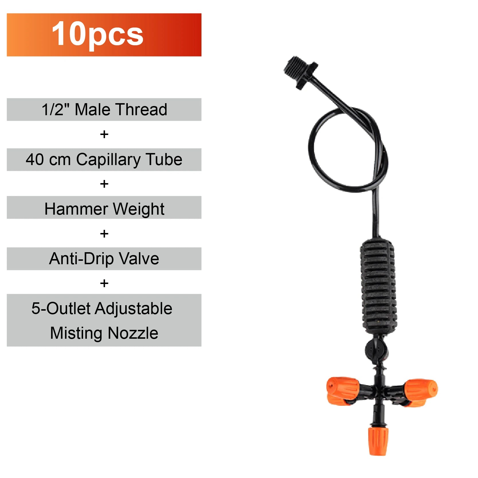 360 Degree Rotating Irrigation Sprinkler Misting Nozzle Hanging Spray Greenhouse Cooling Dust Suppression System