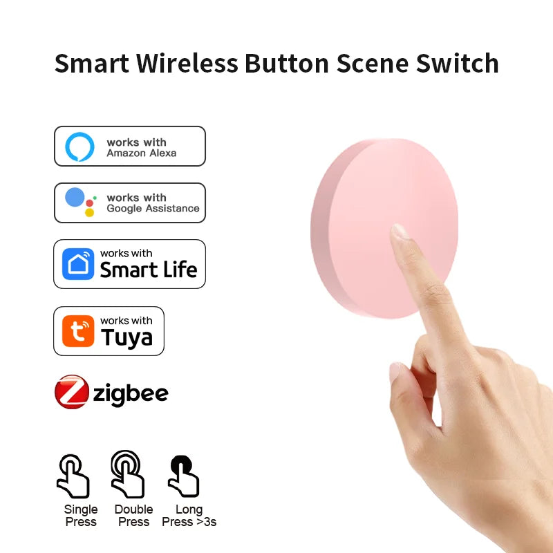 ZigBee Smart Button Scene Switch - Wireless Smart Home Remote Control Tidesmit