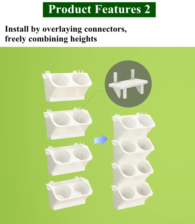 Plant Wall Flowerpot Modular Vertical Greening Basin Stackable Combination Wall Hanging Planter Flower Pots Garden Decoration