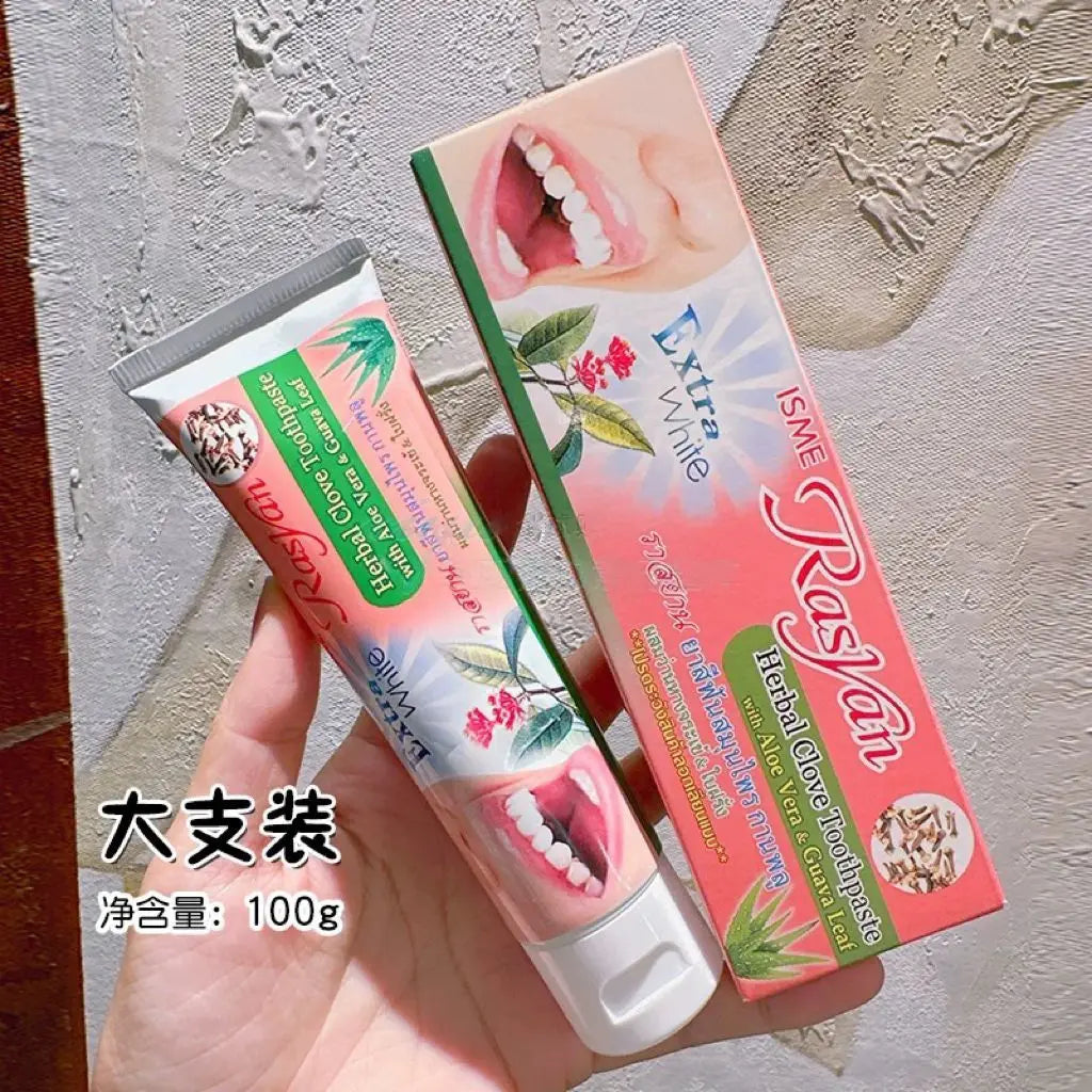 Tidesmit RASYAN herbal teeth whitening toothpaste for removing yellow stains, tobacco marks, and bad breath