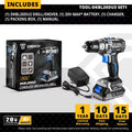 DEKO 20V DKBL20DU3 Brushless Cordless Drill Combo Kit Mini Electric Screwdriver 2 Speed Power Tools for Woodworking