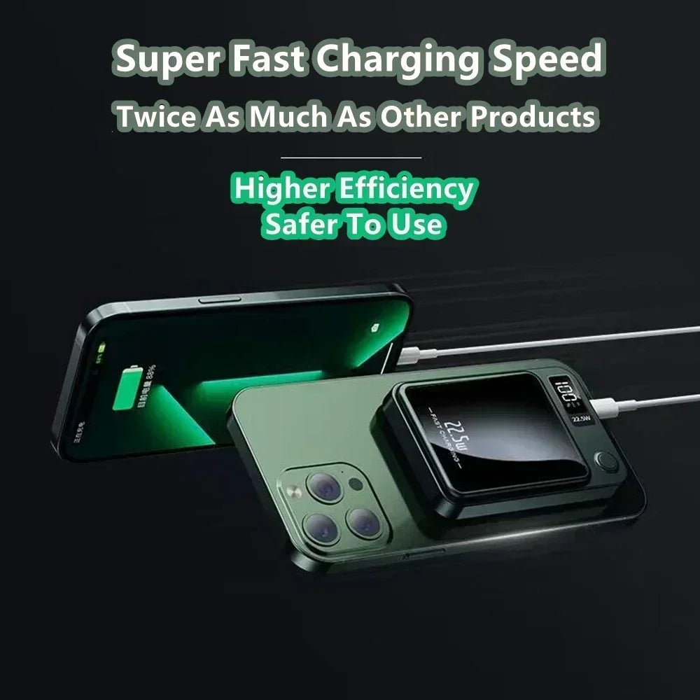 Magnetic Wireless Power Bank 50000mAh - Fast Charging USB-C Travel Battery Tidesmit
